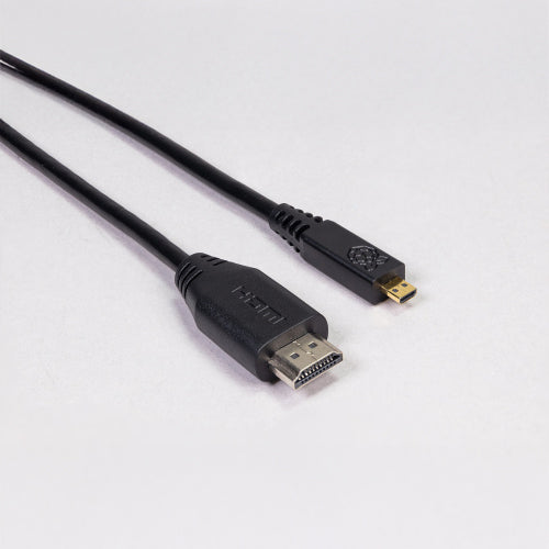 RASPBERRY PI Official Black Micro-HDMI to Standard HDMI cable for Pi4/5 and Pi400 (1m)