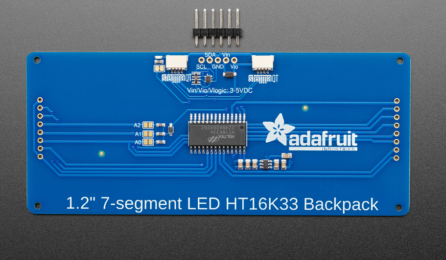 ADAFRUIT 1.2" 4-Digit 7-Segment Display w/I2C Backpack - Yellow