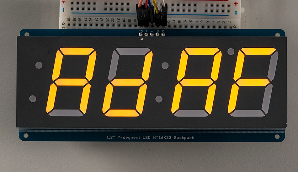 ADAFRUIT 1.2" 4-Digit 7-Segment Display w/I2C Backpack - Yellow
