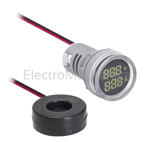 ELECTRO MECHANICA P/MNT White Ammeter 0-100A+CT (22mm)