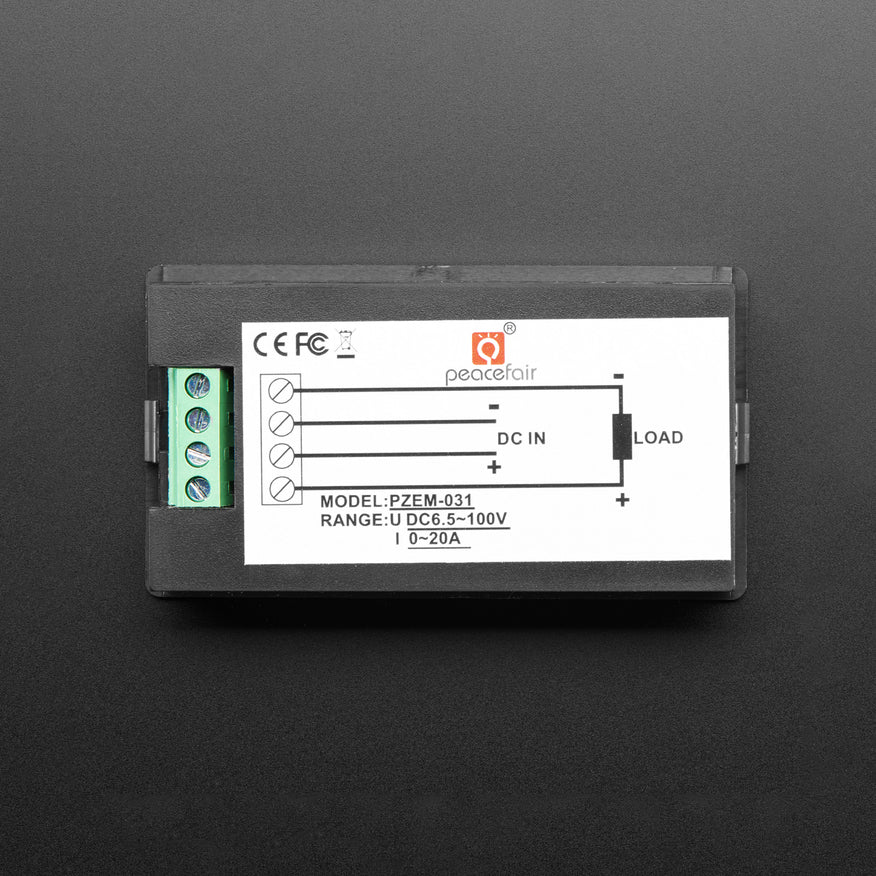 ADAFRUIT Large Panel-Mount Digital Power Meter - 6.5V to 100VDC up to 20A