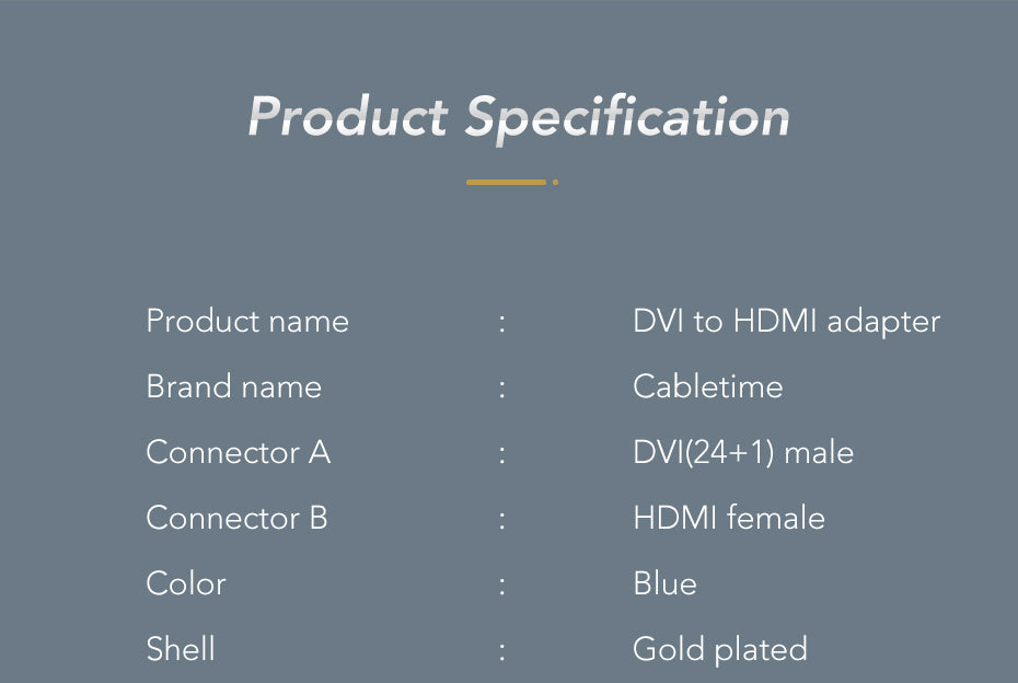 CABLETIME HDMI to DVI Adapter