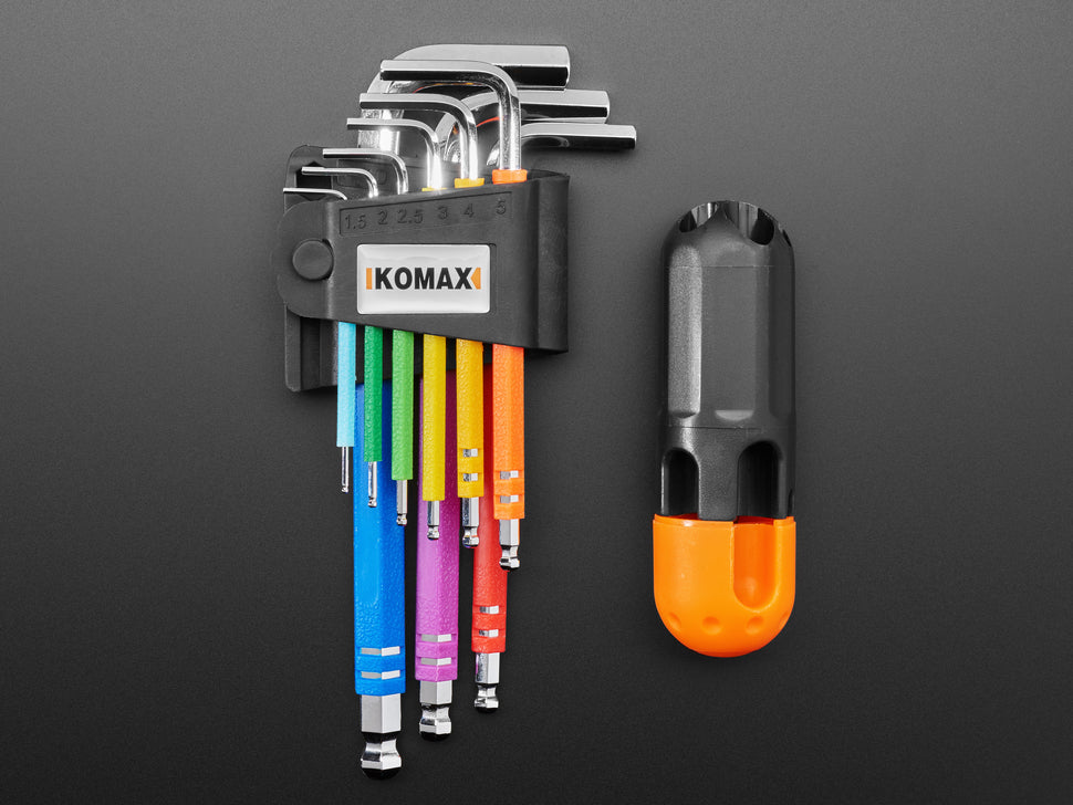 ADAFRUIT Rainbow Allen Wrench / Hex Key Set - Metric 9 Piece