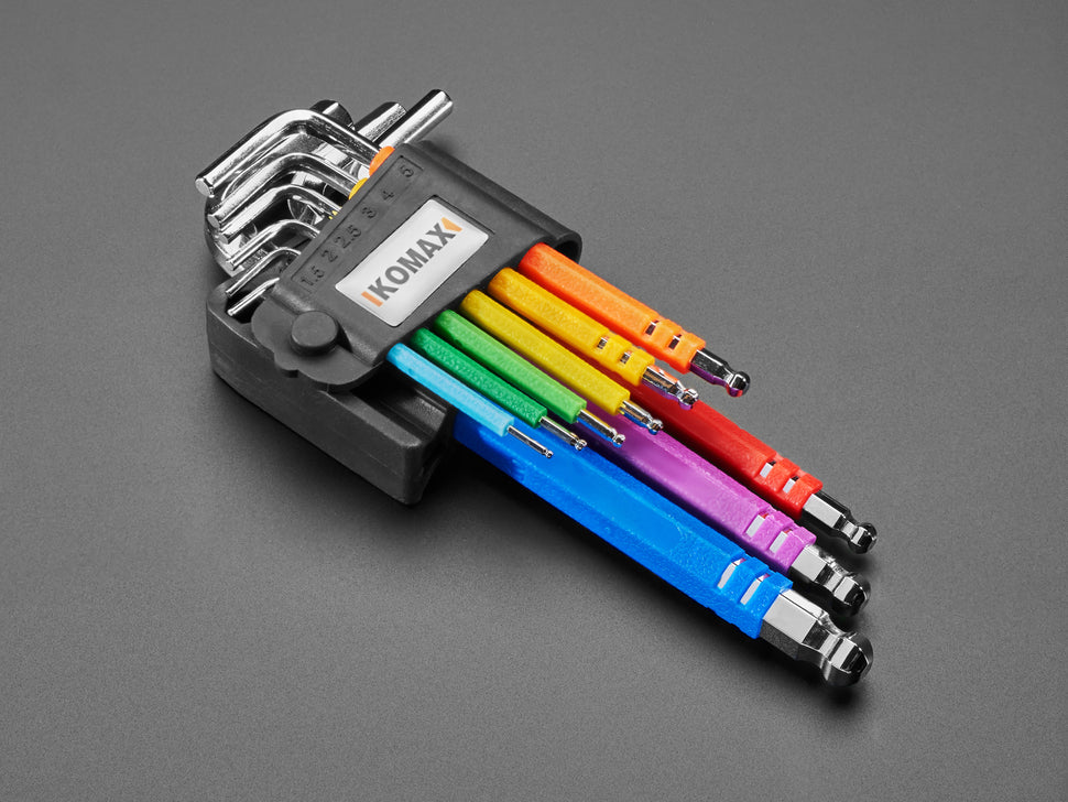 ADAFRUIT Rainbow Allen Wrench / Hex Key Set - Metric 9 Piece