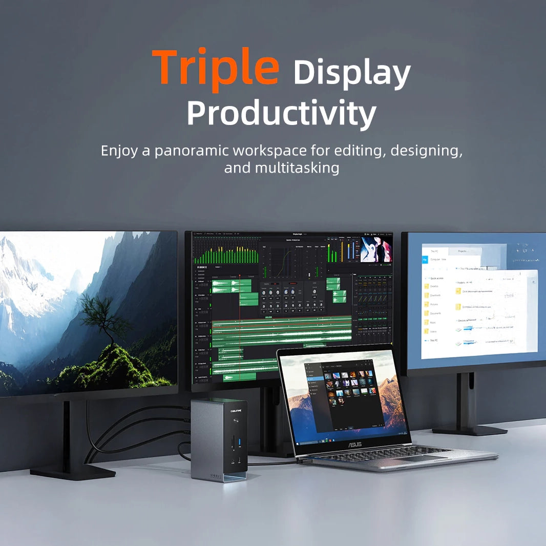 CABLETIME 16-IN-1 4K USB C Multiport Docking Station