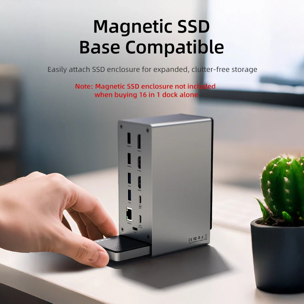 CABLETIME 16-IN-1 4K USB C Multiport Docking Station