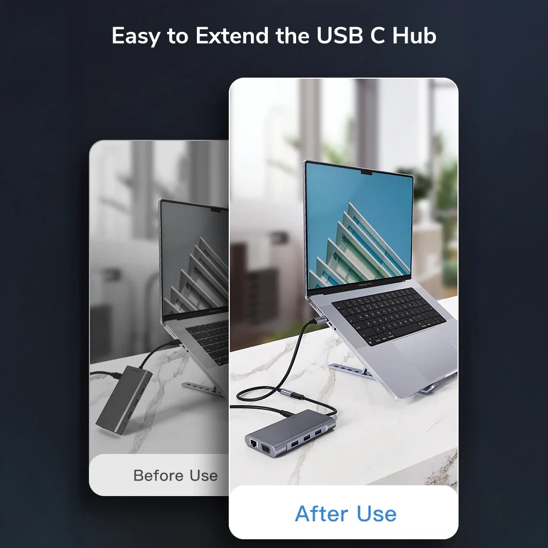 CABLETIME USB-C Male to USB-C Female Cable (0.5m)