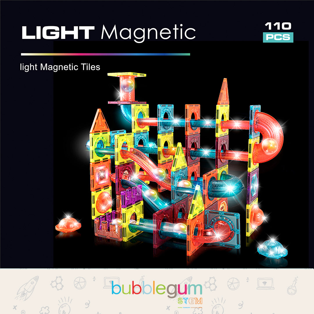 BUBBLEGUM Light Magnetic Tiles (110 pcs)
