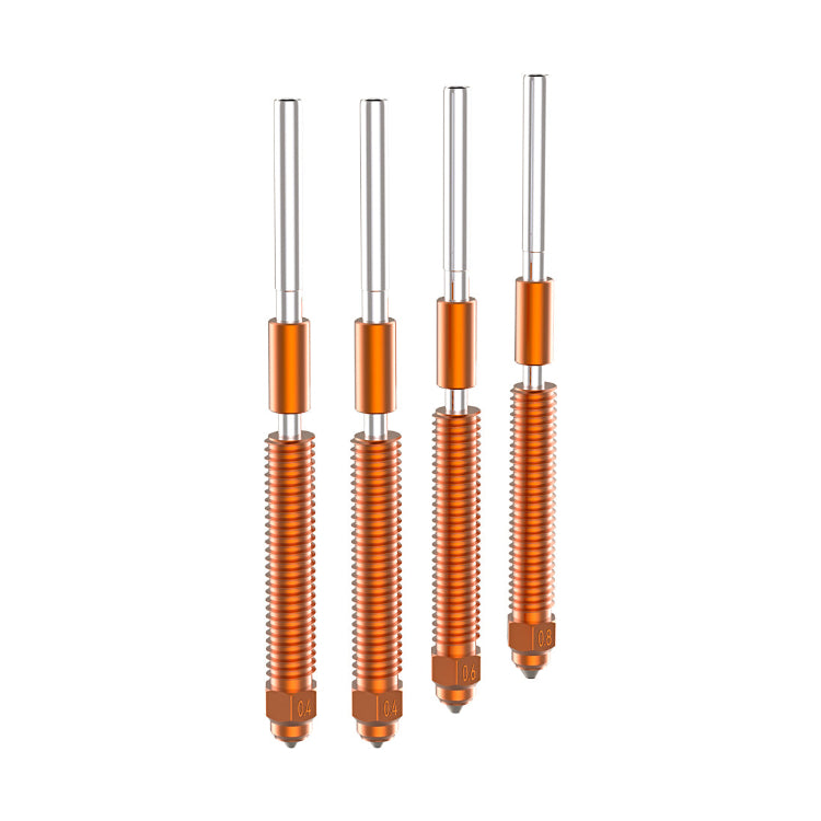 CREALITY K2 PLUS Nozzle Integrated Nozzle_M6×H76.2_0.4×2_0.6×1_0.8×1 (Pack of 4)