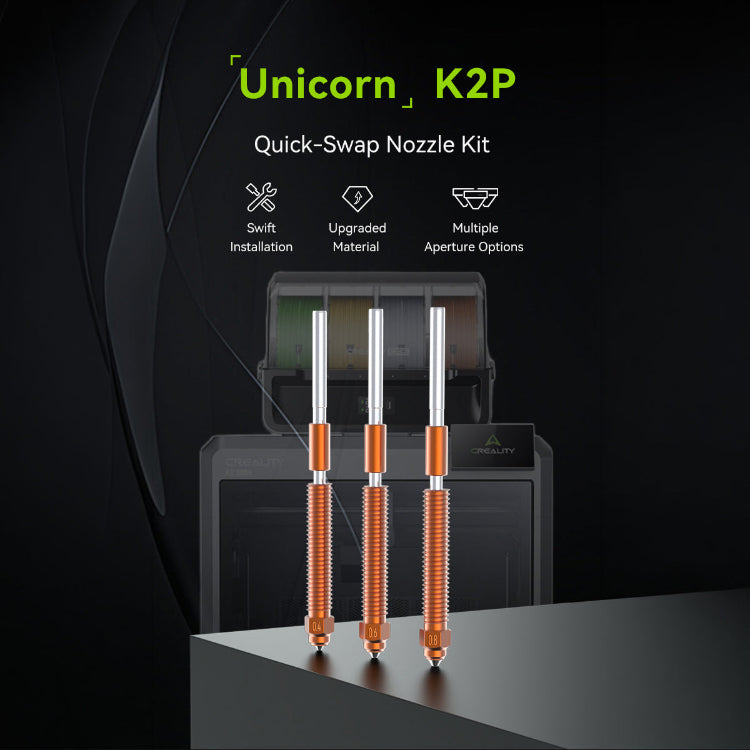 CREALITY K2 PLUS Nozzle Integrated Nozzle_M6×H76.2_0.4×2_0.6×1_0.8×1 (Pack of 4)