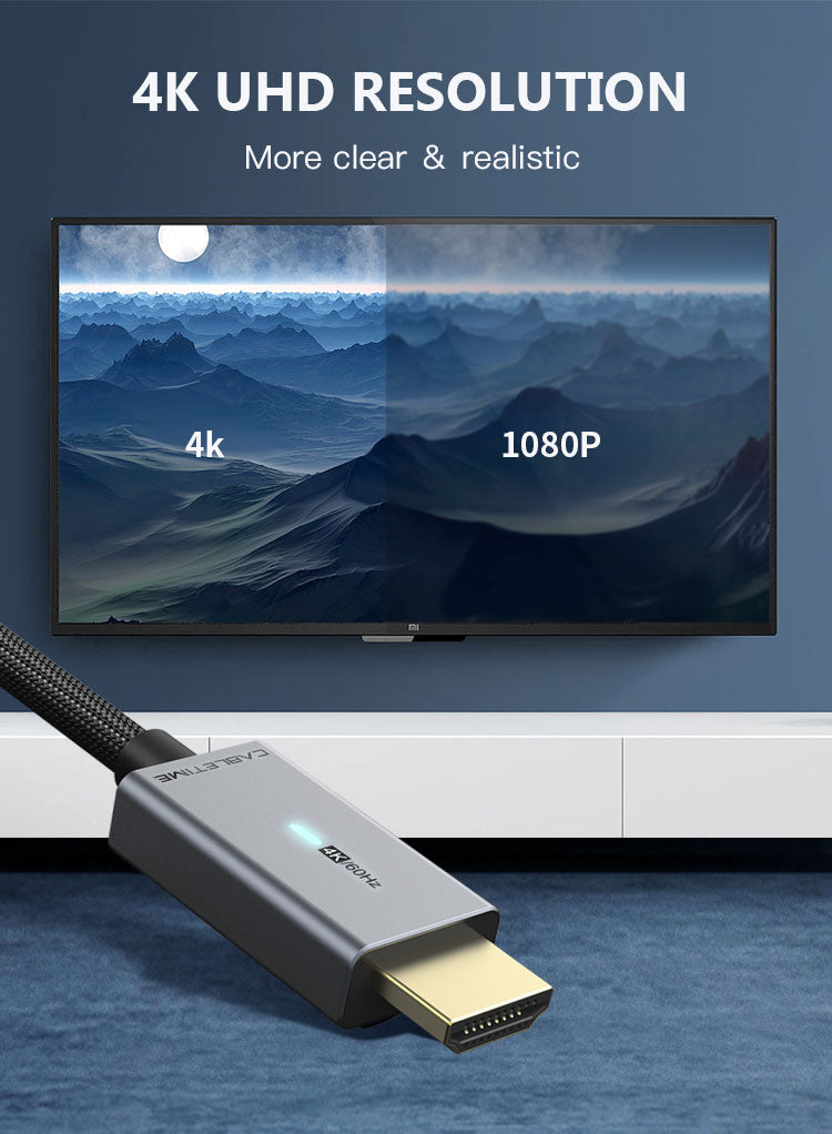 CABLETIME Aluminum DP 2.1 Cable 16K/60Hz (2m)