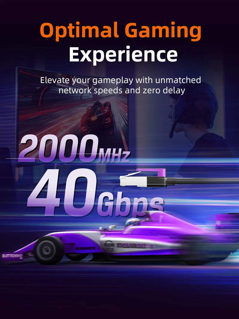 CABLETIME CAT8 Gigabit Ethernet FTP Cable 2m