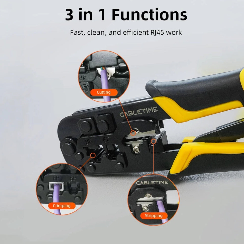 CABLETIME RJ45 Network Cable Crimping Tool