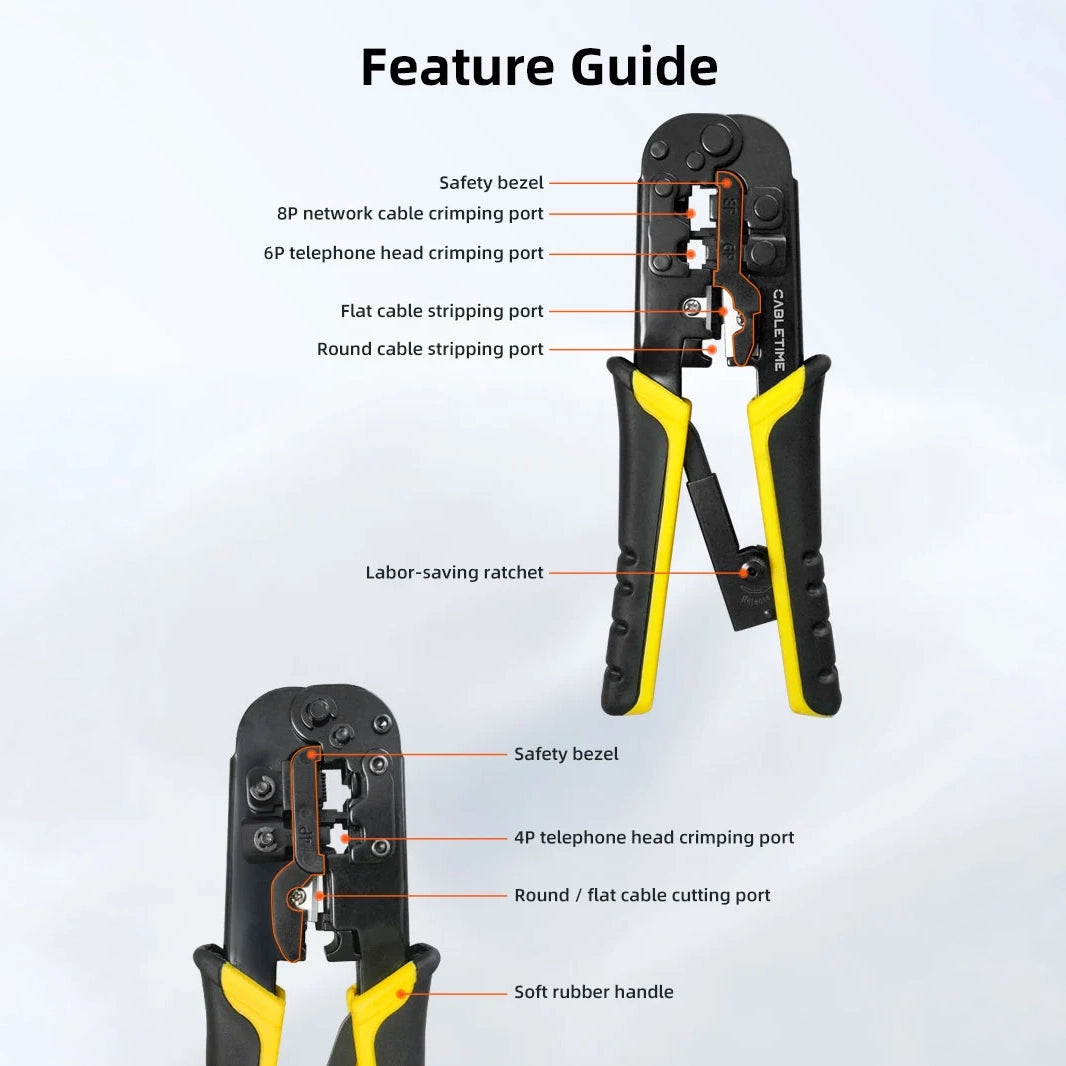 CABLETIME RJ45 Network Cable Crimping Tool