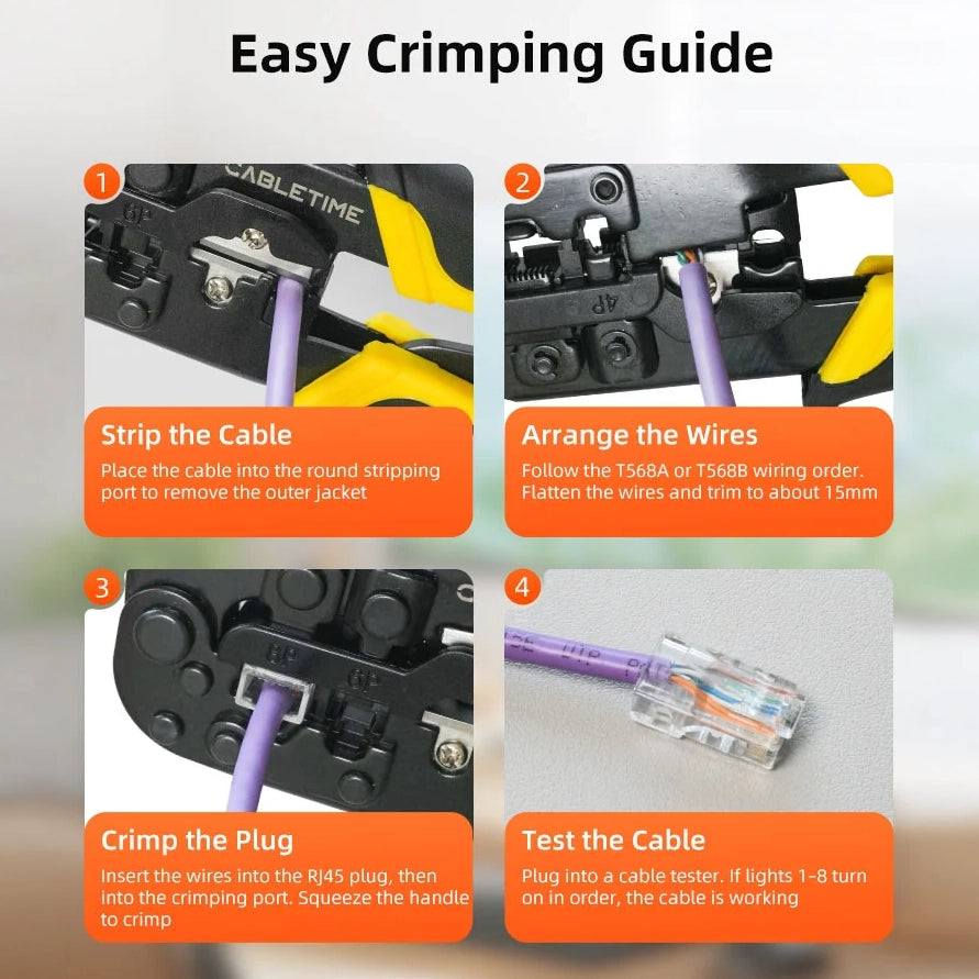CABLETIME RJ45 Network Cable Crimping Tool