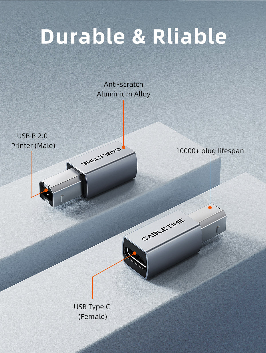 CABLETIME USB-C To Printer Adapter