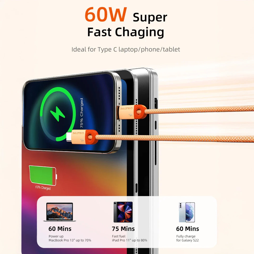 CABLETIME USB C PD60W Cable (2m)