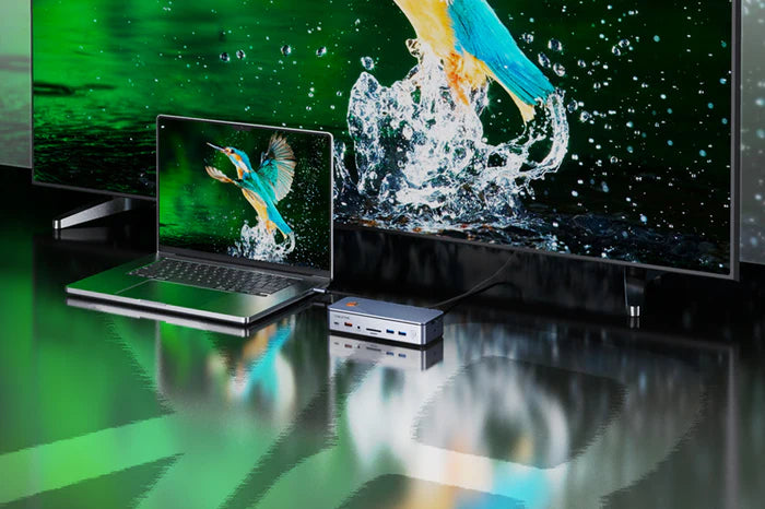 CABLETIME 15-IN-1 8K USB C Multiport Docking Station with 10Gbps NVME SSD (Drive not included)