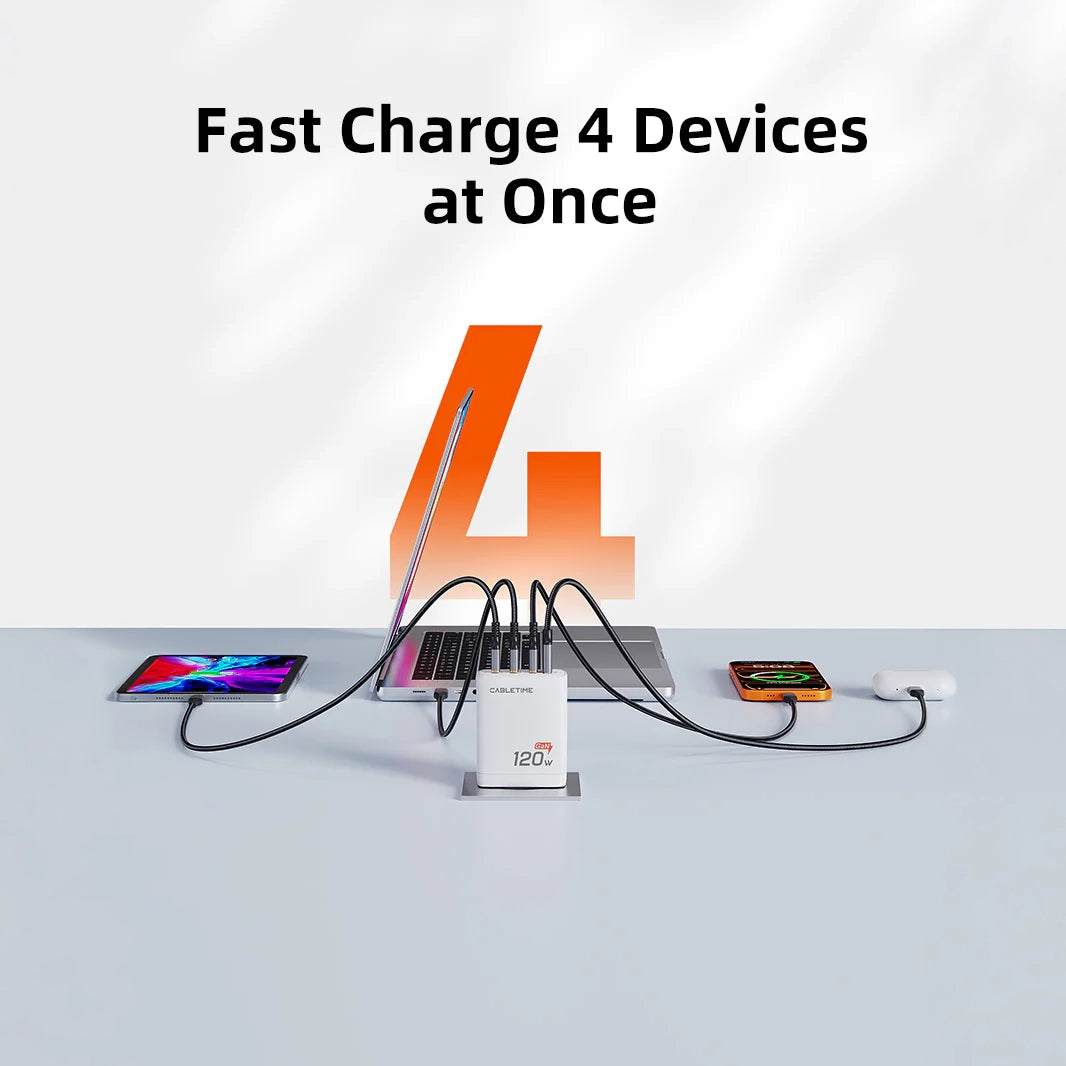 CABLETIME GaN PD3.0 3C1A 120W Wall Charger