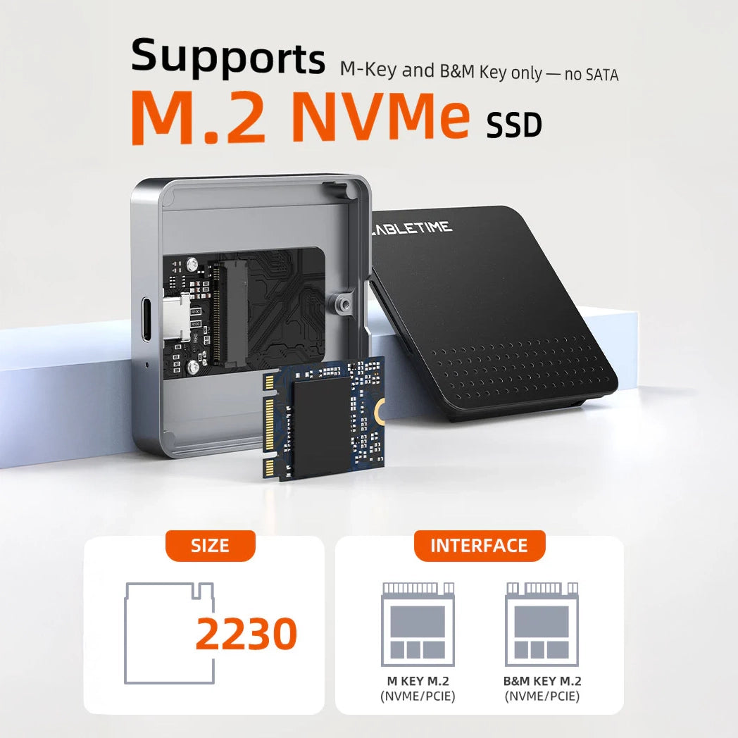 CABLETIME 10Gbps USB C to NVMe M.2 SSD Enclosure