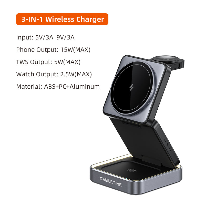 CABLETIME 3-IN-1 Wireless Charger