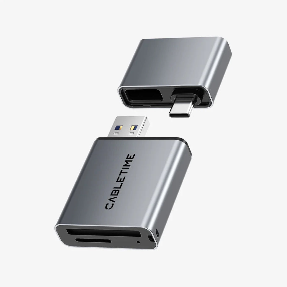 CABLETIME USB A+C to 3.0 Card Reader 3-in-1