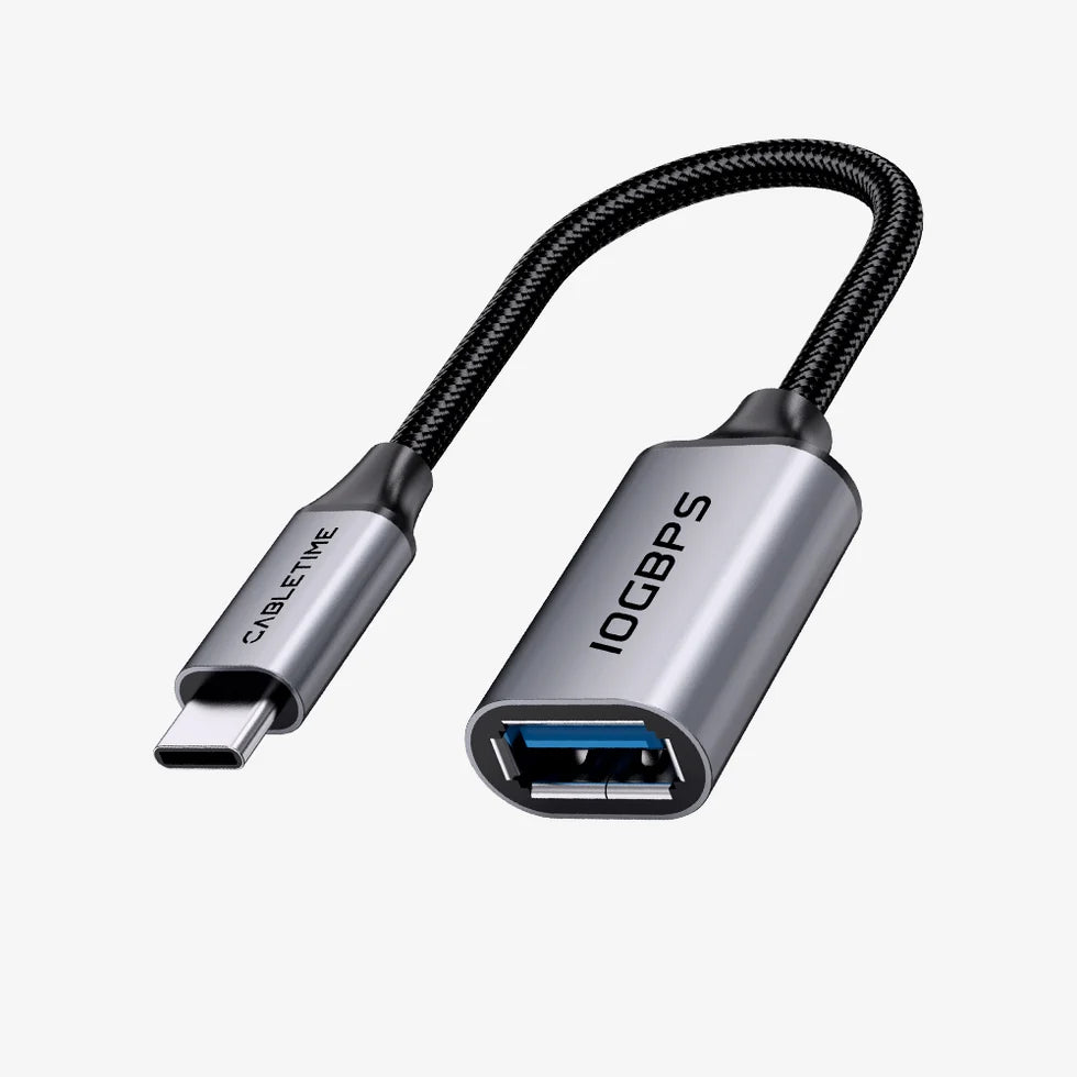 CABLETIME 10Gbps USB-C Male to USB-A Female Adapter