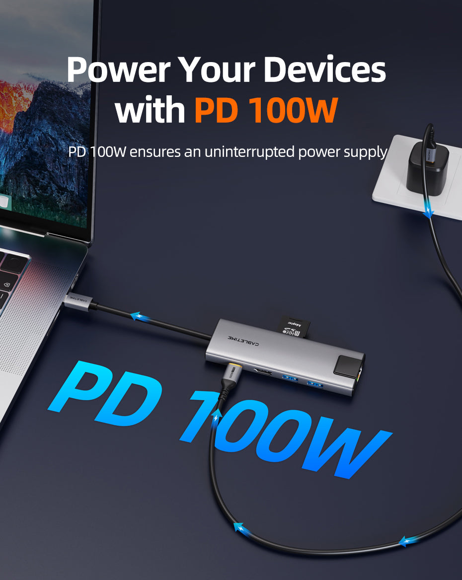 CABLETIME Eco 9-in-1 USB C Hub