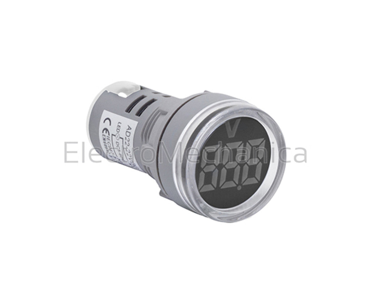 ELECTRO MECHANICA White P/MNT V/METER 20-500VAC (22mm)