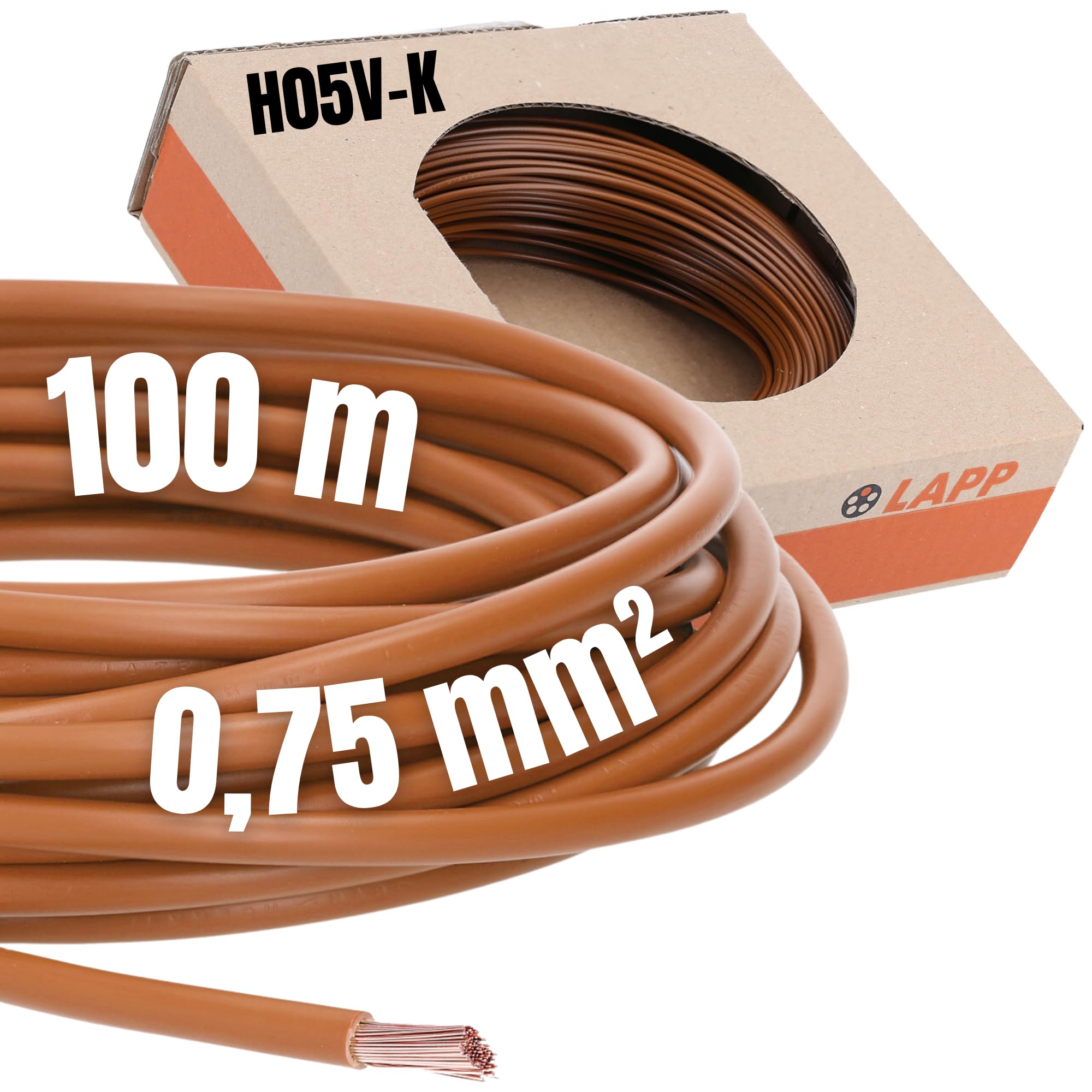 HELUKABEL H05-K 1x0.75mm² Brown (1m)