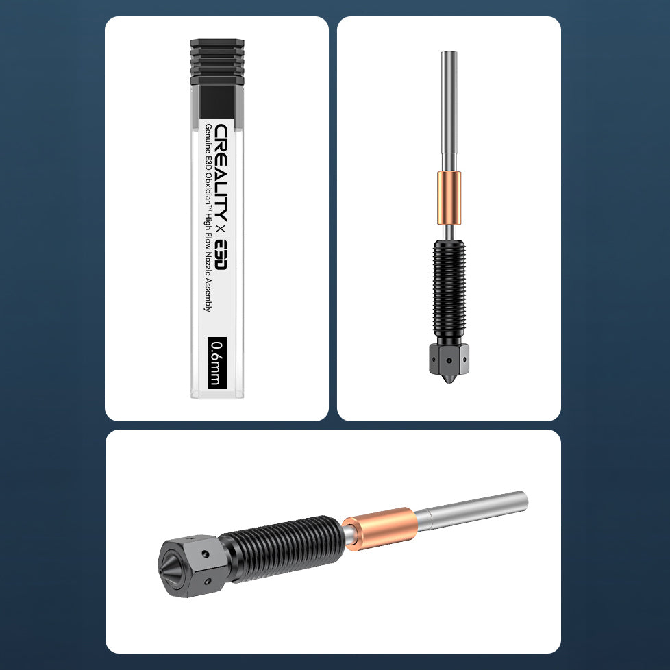 CREALITY Genuine E3D Obxidian™ High Flow Nozzle Assembly 0.6mm-K1 Series