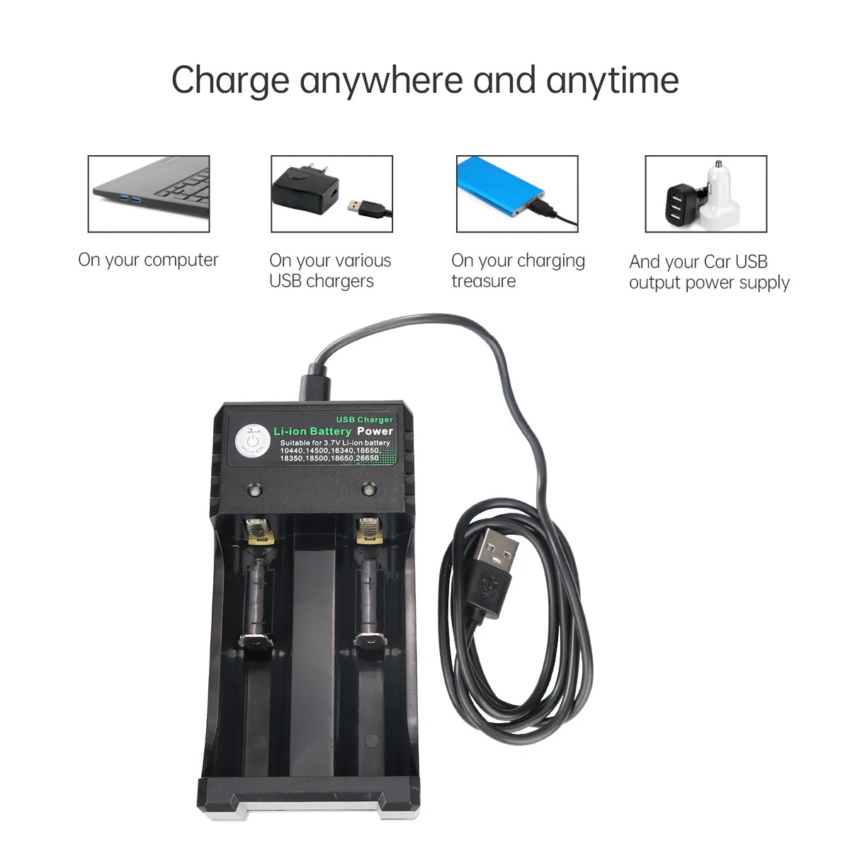 Li-Ion Battery Charger Universal (2 Slot)