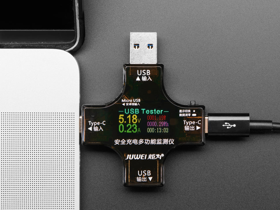 ADAFRUIT Multifunctional USB Digital Tester - USB A and C