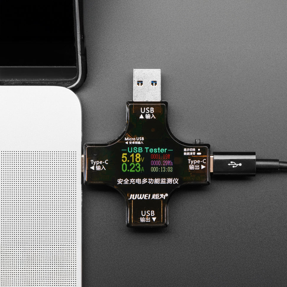 ADAFRUIT Multifunctional USB Digital Tester - USB A and C
