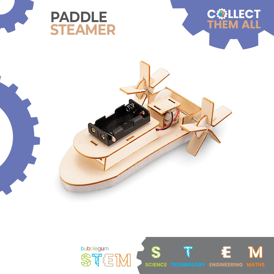 BUBBLEGUM Wood STEM Paddle Steamer