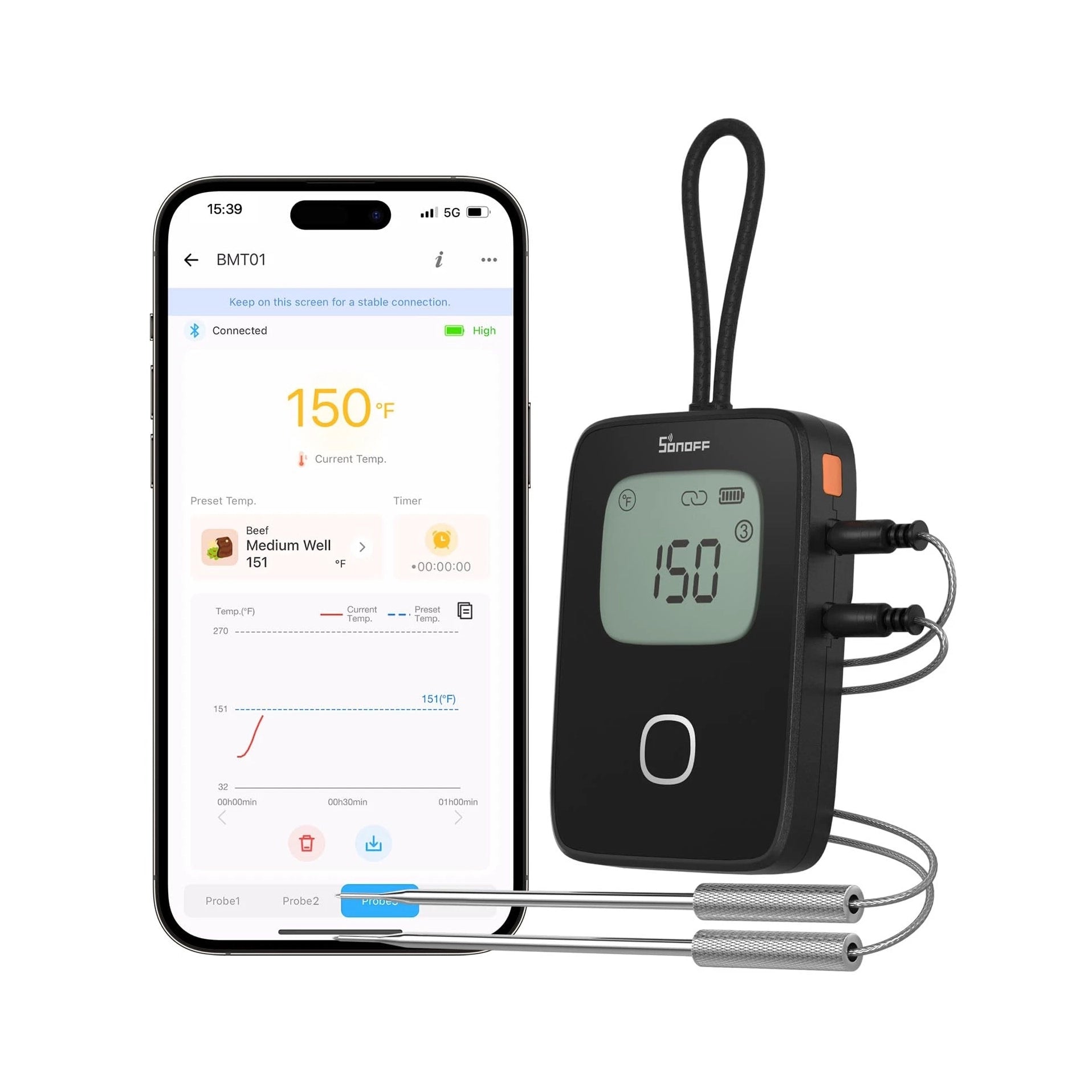 SONOFF BBQ Meat Thermometer - BMT01 (With Battery)