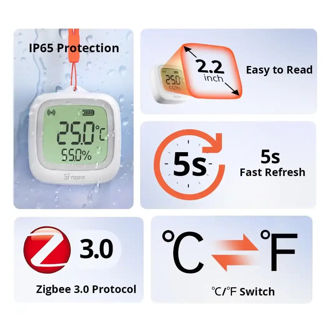 SONOFF Temperature and Humidity Sensor SNZB-02WD (with battery)