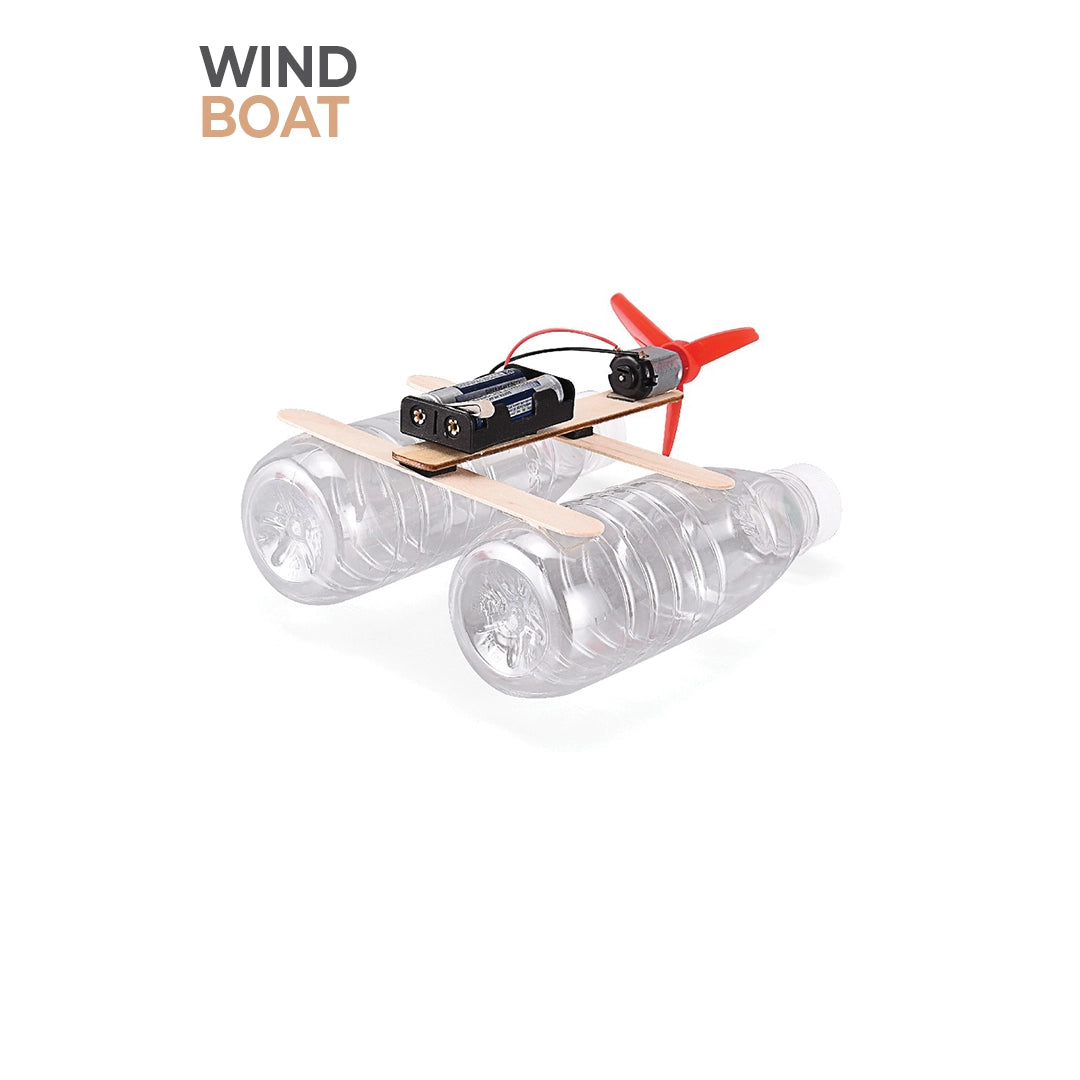 BUBBLEGUM Wood STEM Wind Boat