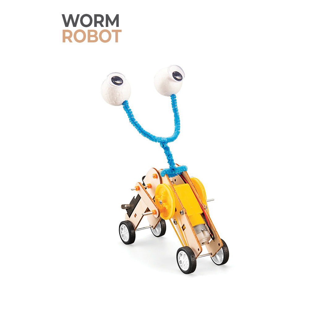 BUBBLEGUM Wood STEM Worm Robot