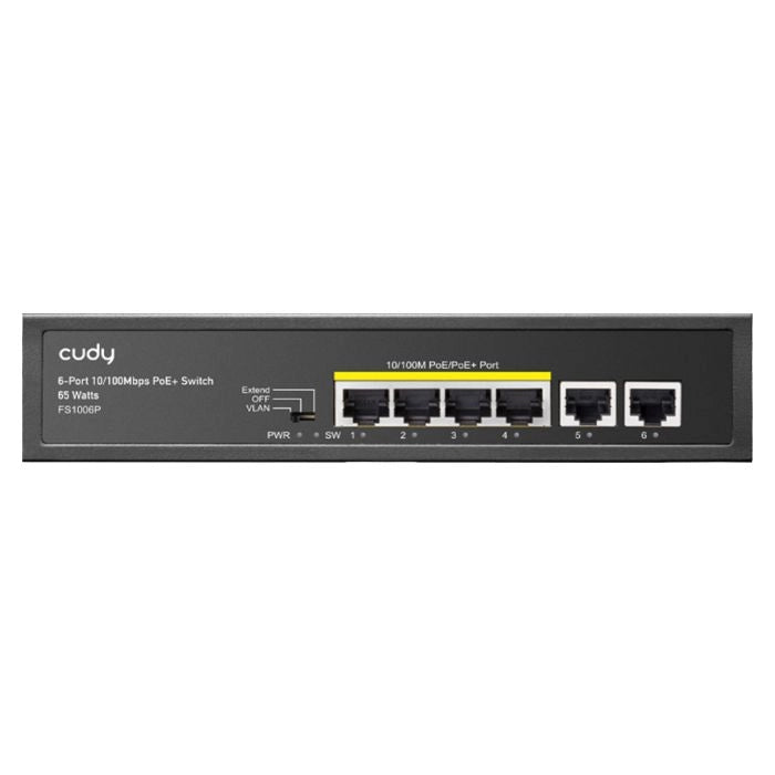 CUDY 6 Port Fast Ethernet 4 PoE 60W Switch | FS1006P