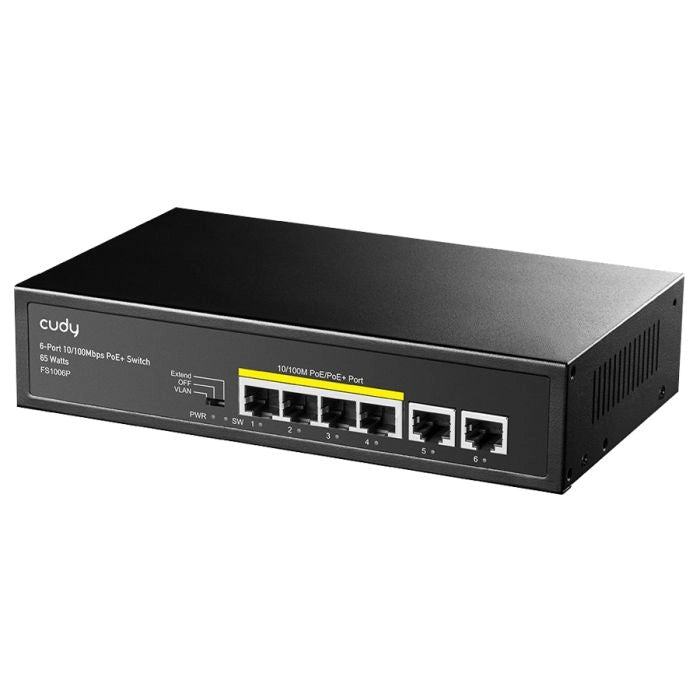 CUDY 6 Port Fast Ethernet 4 PoE 60W Switch | FS1006P