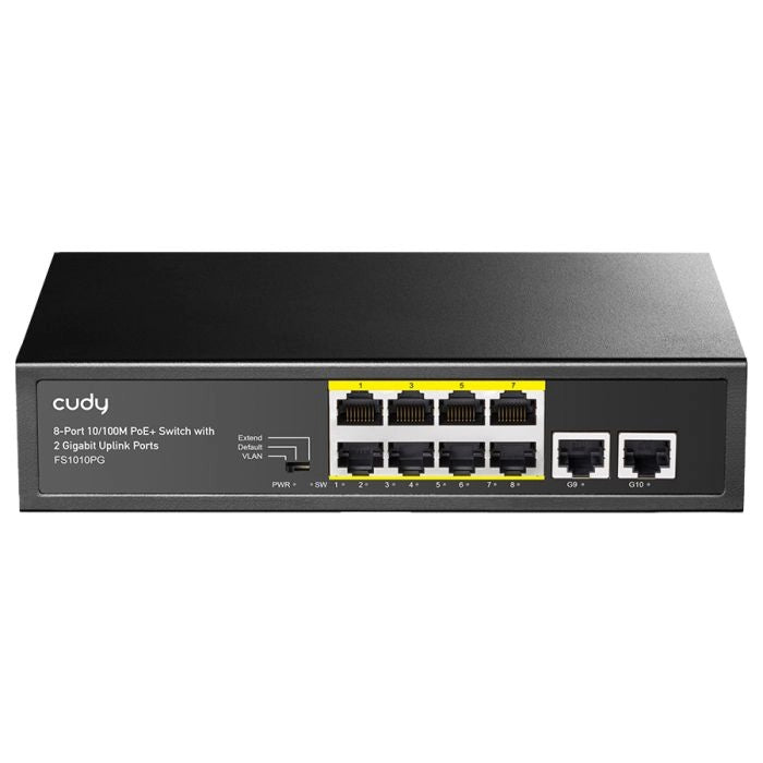 CUDY 8 Port Fast Ethernet PoE 115W 2 Gigabit Switch | FS1010PG