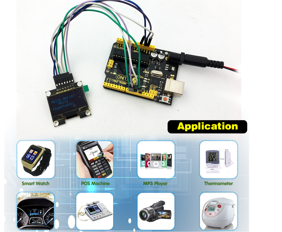 KEYESTUDIO IIC SPI 1.3" 128x64 OLED V2.0 Graphic Display