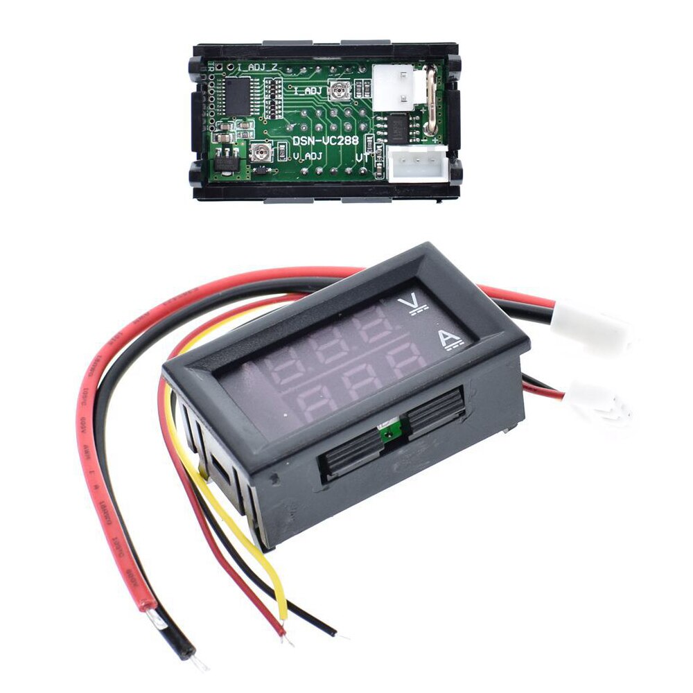 Voltmeter Ammeter 0.28" 100V 50A Dual LED Blue and Red