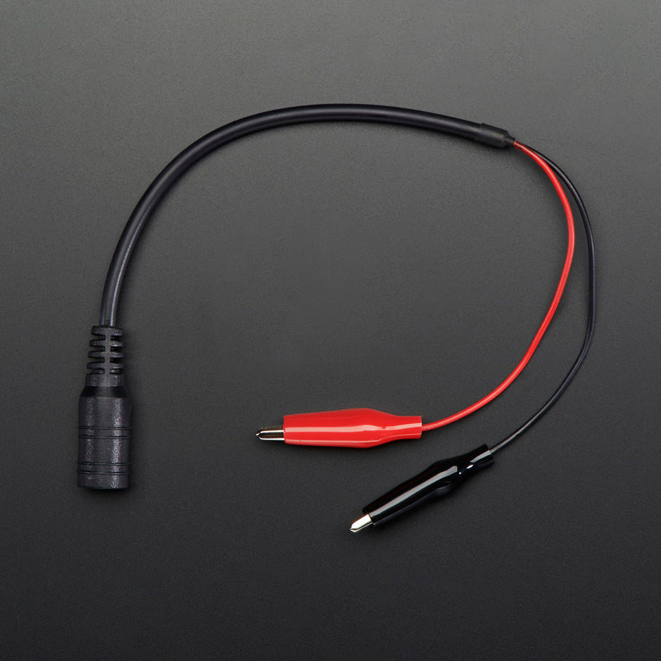 ADAFRUIT 2.1mm DC Barrel Jack to Alligator Clips