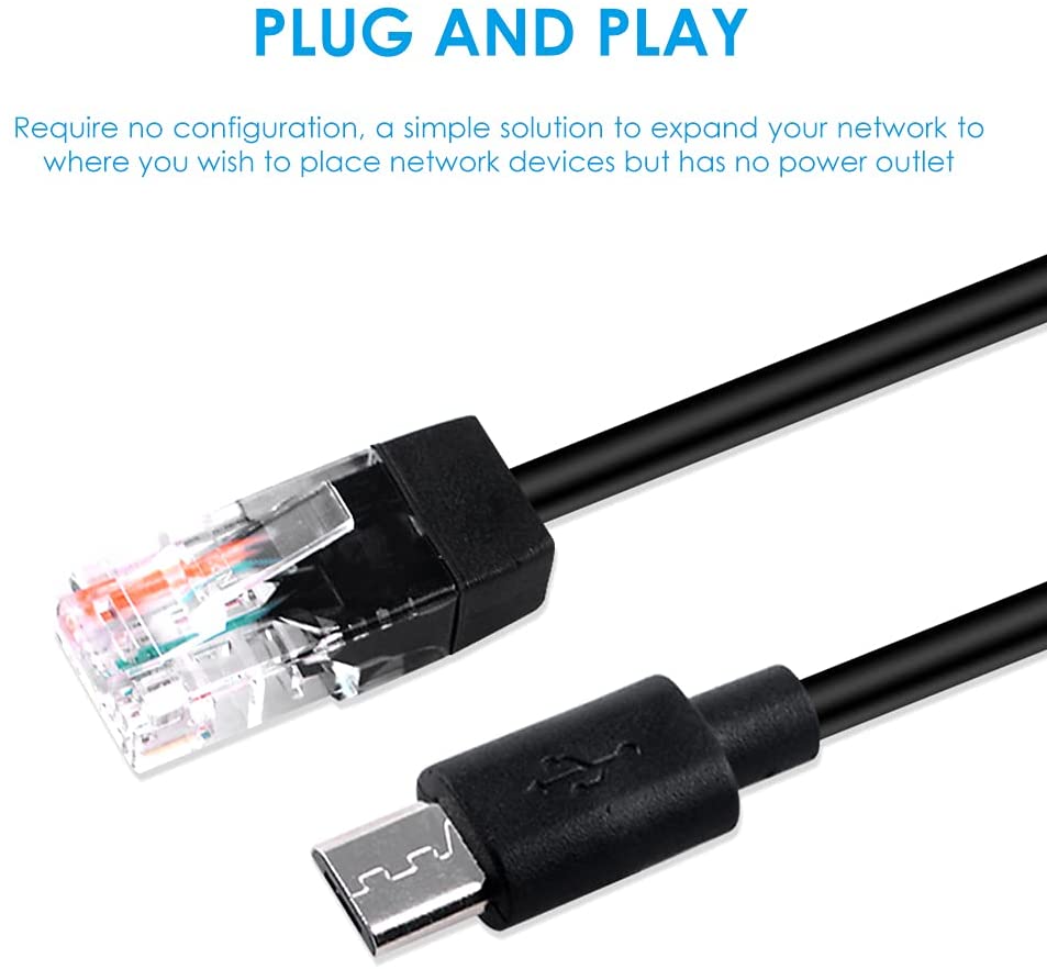 POE to 5V DC TYPE C Power Over Ethernet 48V To 5V 12W Active POE Splitter Micro USB Plug for Raspberry Pi IP CAMERA TYPE-C Gigabit