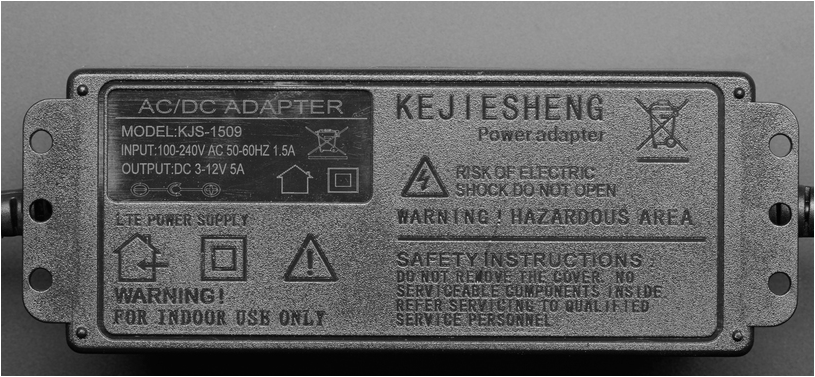 ADAFRUIT Adjustable Power Supply with (2.1mm) Barrel Jack Range 3-12Vdc at 5A