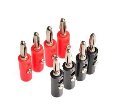 4mm Adapter Wire Cable Audio Speaker Banana Plug Connectors Black