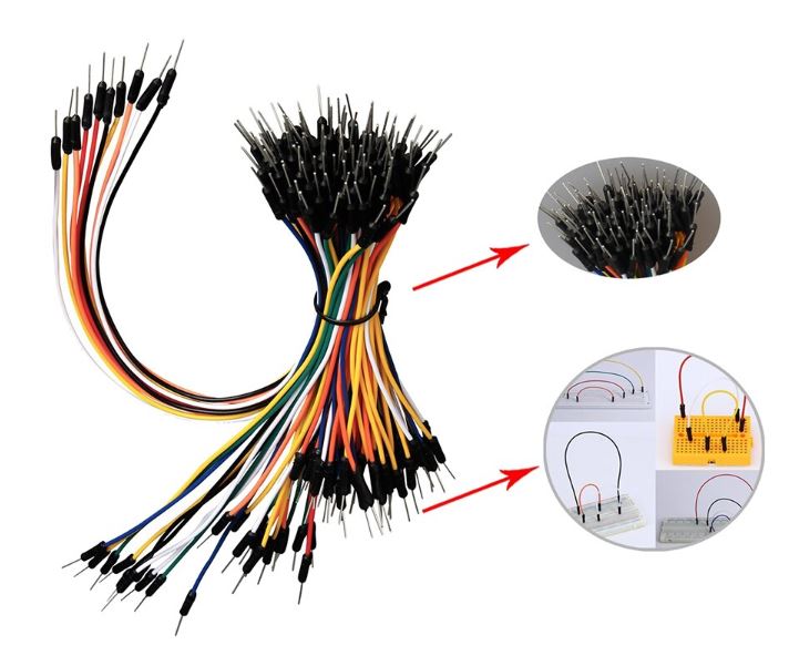 KEYESTUDIO 830 hole breadboard, breadboard power module, 65 DuPont Wires and 140 Boxed Wires