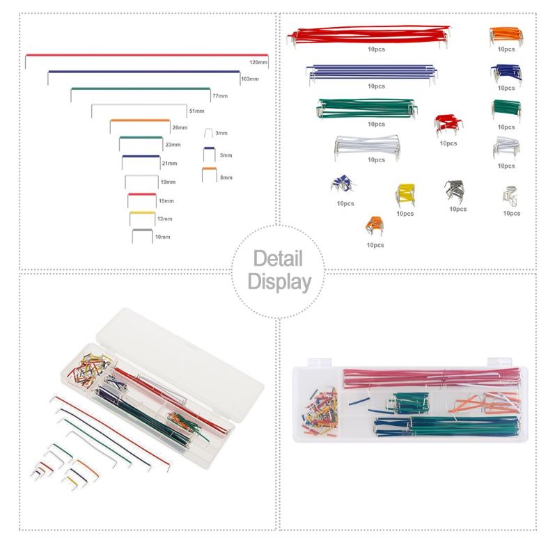 KEYESTUDIO 830 hole breadboard, breadboard power module, 65 DuPont Wires and 140 Boxed Wires